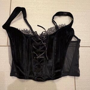 Victoria’s Secret Black Velvet Corset Top